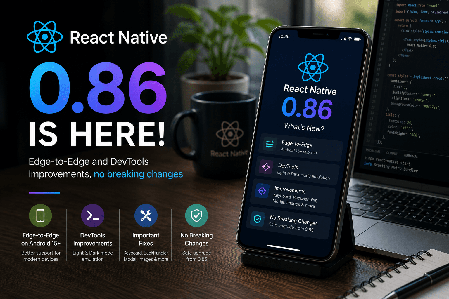 React Native 0.86 Is Here: Edge-to-Edge and DevTools Improvements, no breaking changes